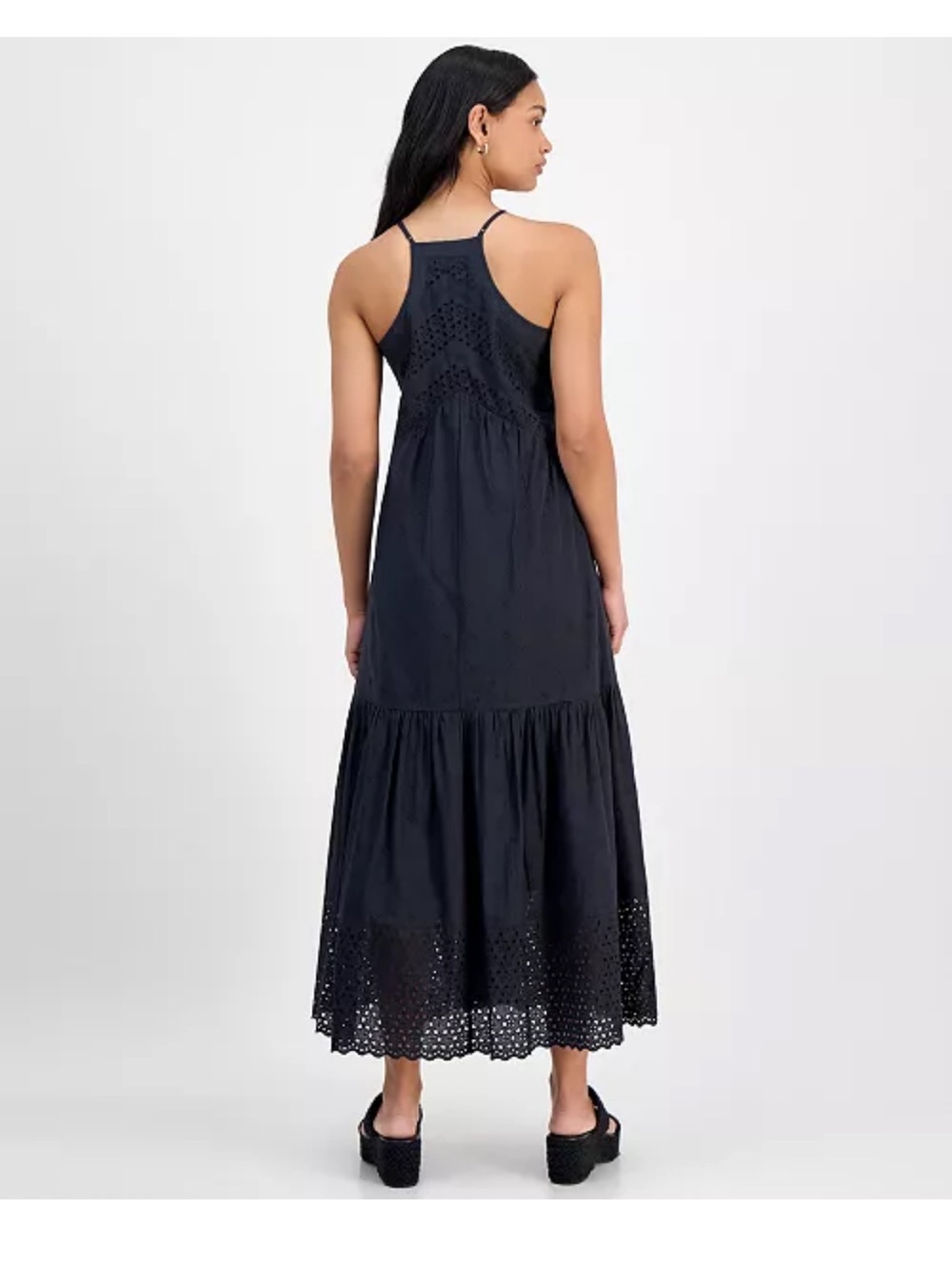 NWT And Now This Tiered Eyelet Maxi Dress. Racer back. Cotton. Boho. Prairie. XL - Picture 2 of 9